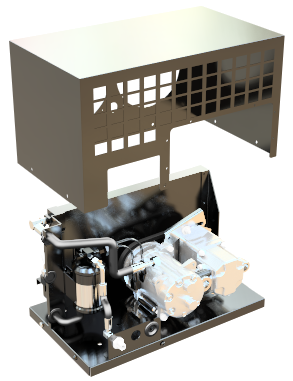 Compressor with hydraulic motor and condenser - 3